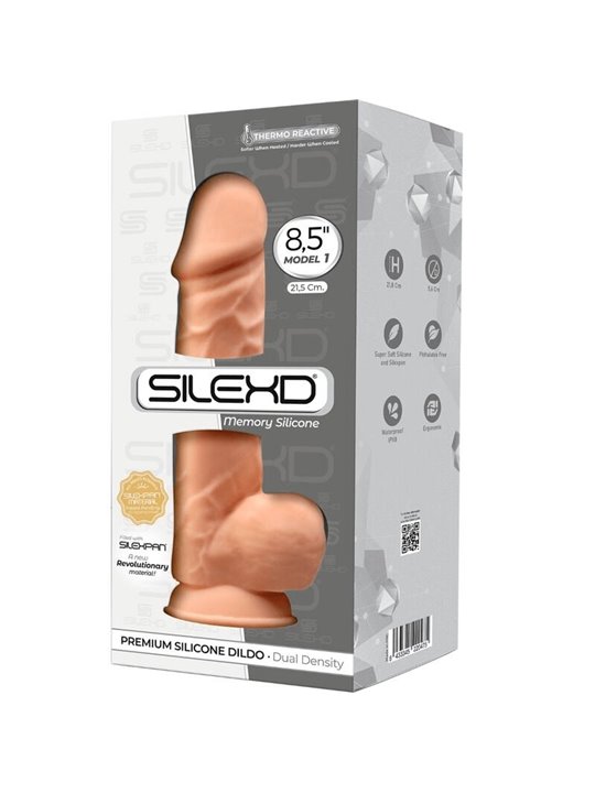 Silexd - Pene Realistico in Silicone con Ventosa 21,5 Cm Beige Mod 1