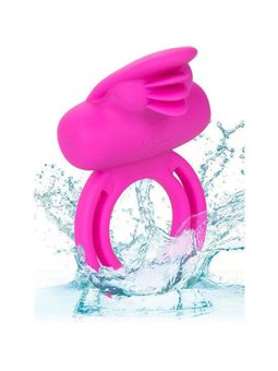 CalExotics Dual Clit Flicker - Anello Fallico Doppio Vibrante con Stimolatore Clitoride