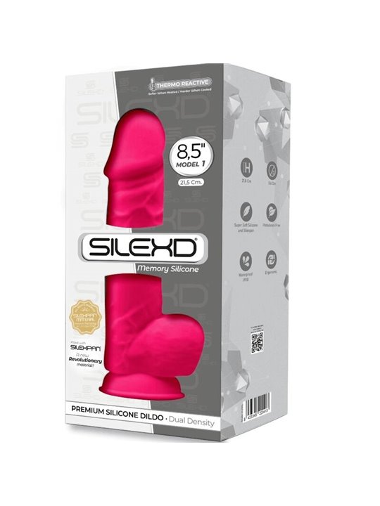 Silexd - Model 2 Realistic Penis Premium Silexpan Silicone Fuchsia 23 CM