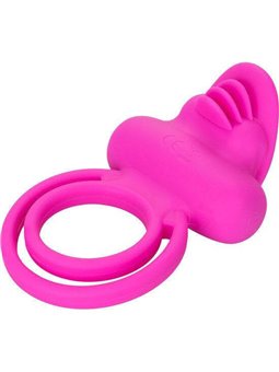 CalExotics Dual Clit Flicker - Anello Fallico Doppio Vibrante con Stimolatore Clitoride