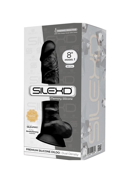 Silexd - Pene Realistico in Silicone con Ventosa 20 Cm Nero Mod 1