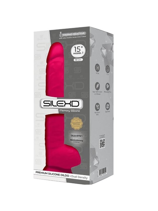 Silexd - Model 1 Realistic Penis Premium Silexpan Silicone Fuchsia 38 CM