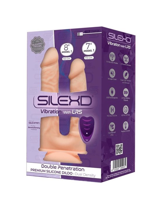 Silexd - Vibratore Realistico Doppio Beige con Telecomando Mod 1
