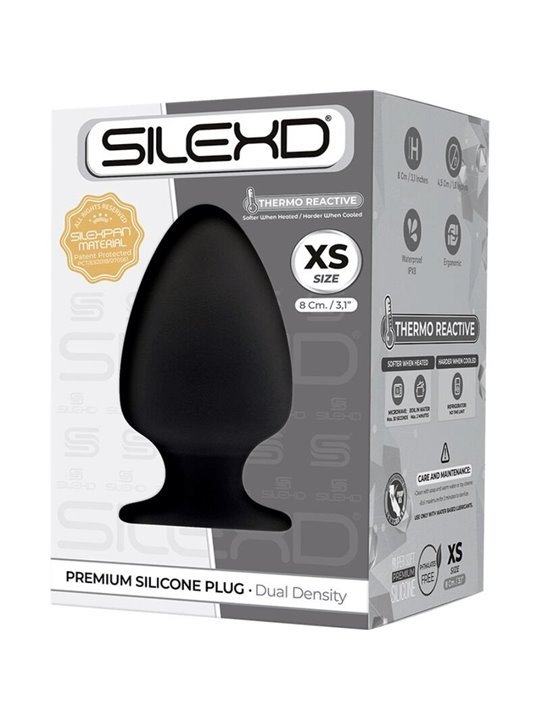 Silexd - Plug Anale con Ventosa Taglia XS Nero 8 Cm Mod 1