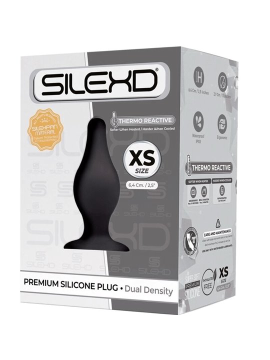 Silexd - Plug Anale con Ventosa Taglia XS Nero 6,4 Cm Mod 2