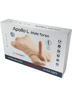 Silexd Apollo L - Busto Maschile in Silicone Liquido con Dildo 17,7 Cm