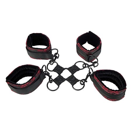Calexotics Scandal Hog Tie - Costrittivo a X con Polsiere e Cavigliere
