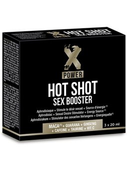 X Power Hot Shot Sex Booster - Libido Supplement 3 x 20 ML