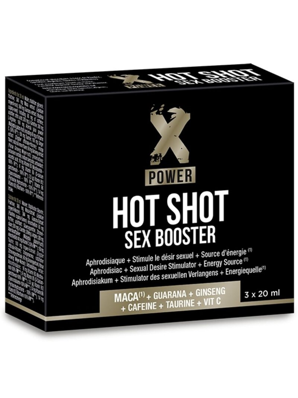 X Power Hot Shot Sex Booster - Integratore per la Libido 3 x 20 ML