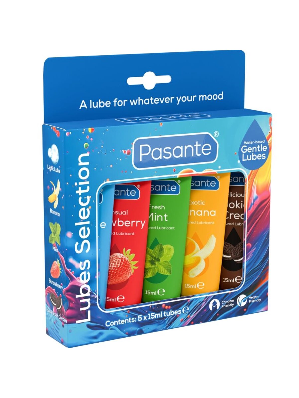 Pasante - Set of 5 Flavoured Water-Based Lubricants 15 ml