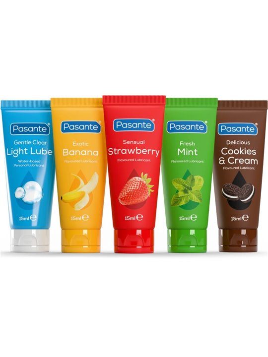 Pasante - Set of 5 Flavoured Water-Based Lubricants 15 ml