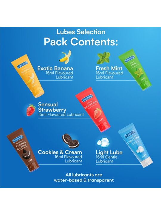 Pasante - Set of 5 Flavoured Water-Based Lubricants 15 ml