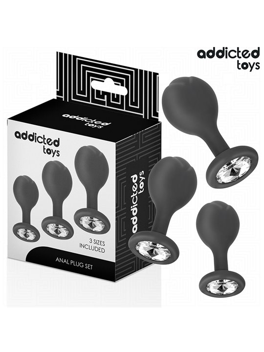Addicted Toys - Set of 3 Anal Plugs with Diamond (3 Sizes)
