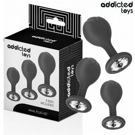 Addicted Toys - Set of 3 Anal Plugs with Diamond (3 Sizes)