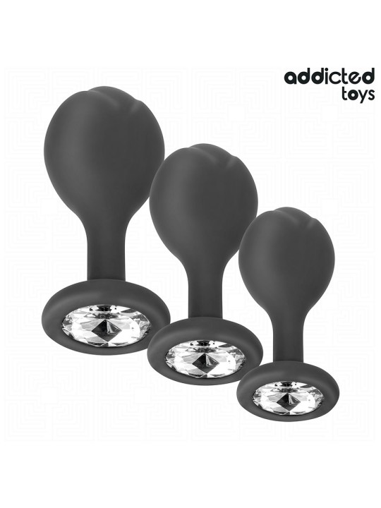 Addicted Toys - Set of 3 Anal Plugs with Diamond (3 Sizes)