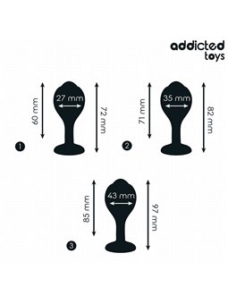 Addicted Toys - Set of 3 Anal Plugs with Diamond (3 Sizes)