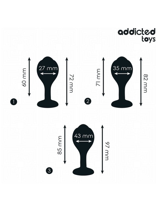 Addicted Toys - Set di 3 Plug Anali con Diamante (3 Misure)