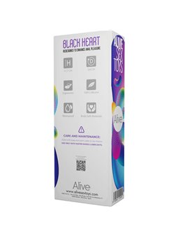 Alive Black Heart - Silicone Anal Stimulator 17.7 cm