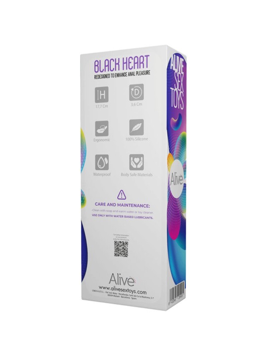 Alive Black Heart - Silicone Anal Stimulator 17.7 cm