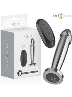 Intense - Plug Anale Dildo Vibrante in Metallo con Telecomando M