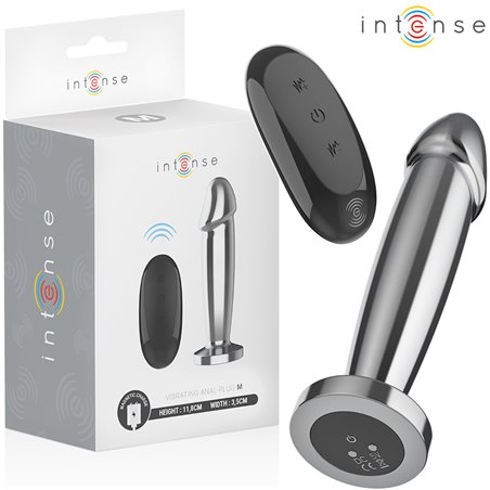 Intense - Plug Anale Dildo Vibrante in Metallo con Telecomando M