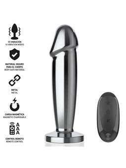 Intense - Metal Vibrating Anal Plug Dildo with Remote Control M