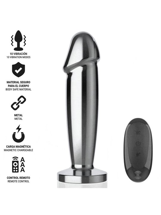 Intense - Metal Vibrating Anal Plug Dildo with Remote Control M