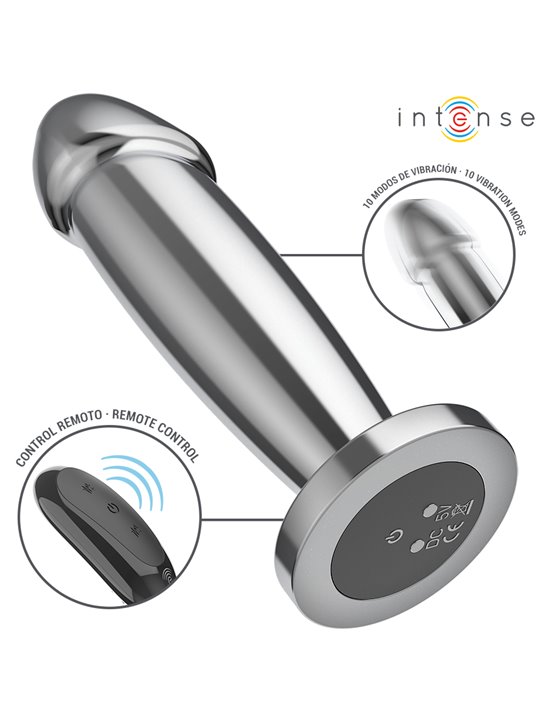 Intense - Metal Vibrating Anal Plug Dildo with Remote Control M