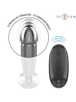 Intense - Plug Anale Dildo Vibrante in Metallo con Telecomando M