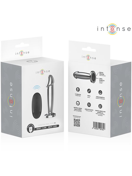 Intense - Metal Vibrating Anal Plug Dildo with Remote Control M