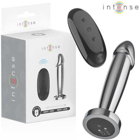 Intense - Plug Anale Dildo Vibrante in Metallo con Telecomando S