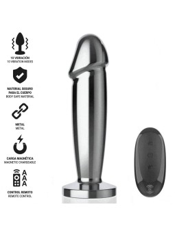 Intense - Plug Anale Dildo Vibrante in Metallo con Telecomando S