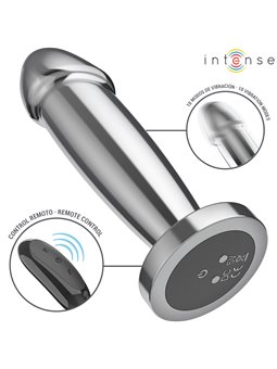 Intense - Plug Anale Dildo Vibrante in Metallo con Telecomando S