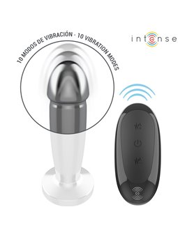 Intense - Plug Anale Dildo Vibrante in Metallo con Telecomando S