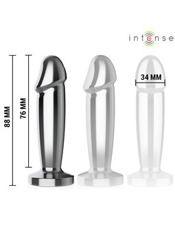 Intense - Plug Anale Dildo Vibrante in Metallo con Telecomando S