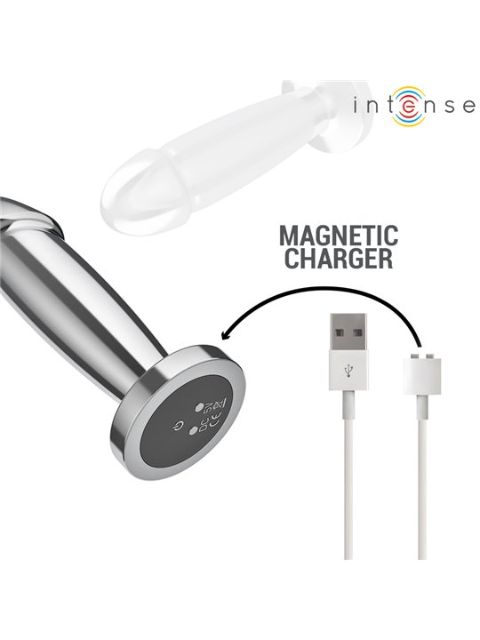 Intense - Plug Anale Dildo Vibrante in Metallo con Telecomando S