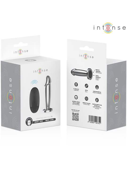 Intense - Plug Anale Dildo Vibrante in Metallo con Telecomando S