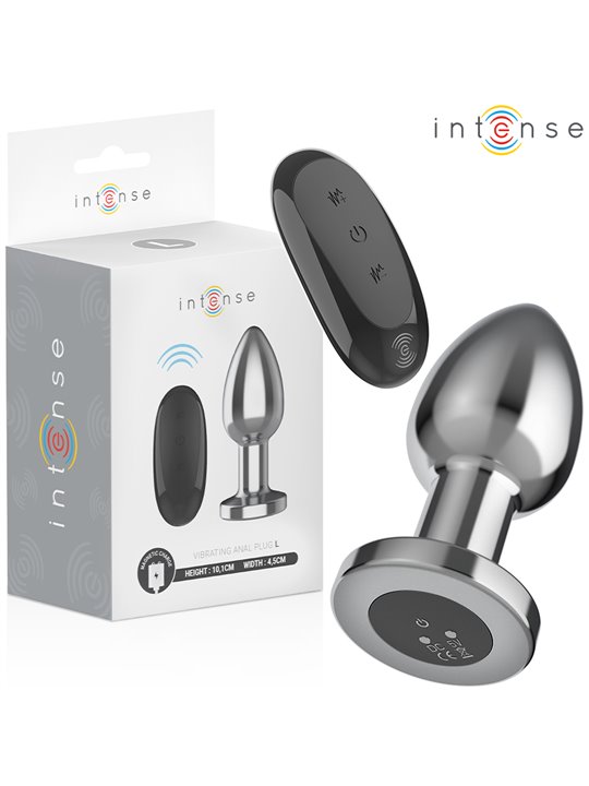 Intense - Metal Vibrating Anal Plug with Remote Control, Size L