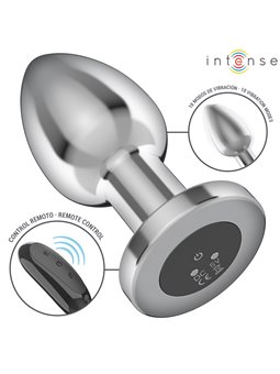 Intense - Metal Vibrating Anal Plug with Remote Control, Size L