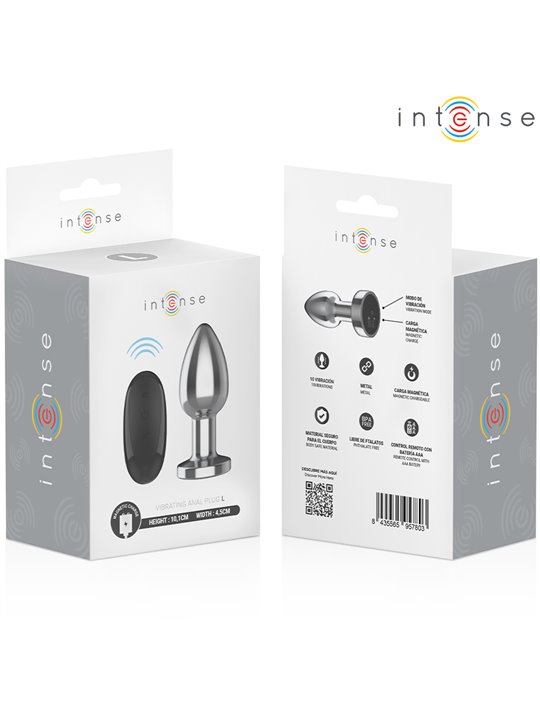 Intense - Plug Anale Vibrante in Metallo con Telecomando Taglia L