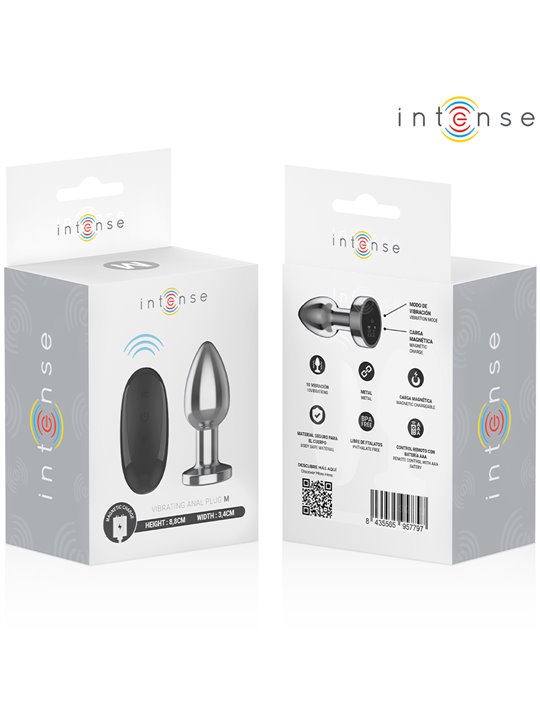 Intense - Plug Anale Vibrante in Metallo con Telecomando Taglia M