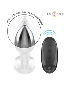 Intense - Vibrating Metal Anal Plug with Remote Control Size S