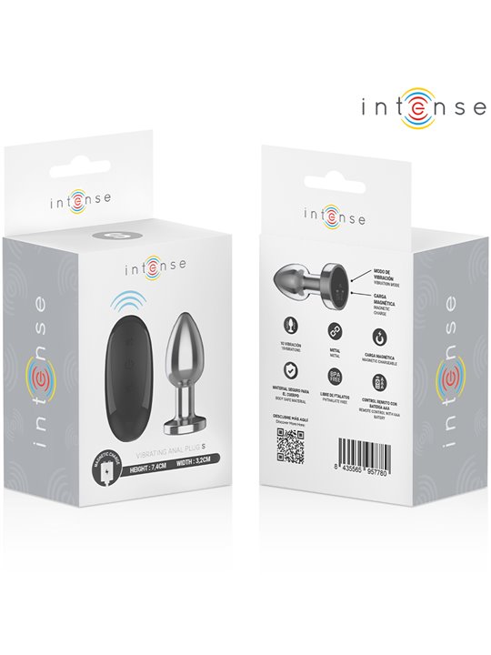 Intense - Vibrating Metal Anal Plug with Remote Control Size S