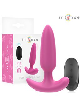Intense Ross - Vibrating Pink Silicone Anal Plug with Remote Control