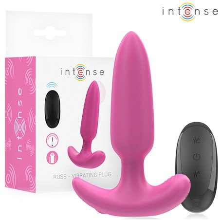 Intense Ross - Vibrating Pink Silicone Anal Plug with Remote Control