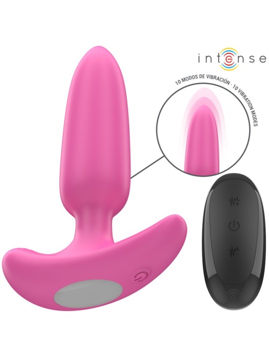 Intense Ross - Vibrating Pink Silicone Anal Plug with Remote Control