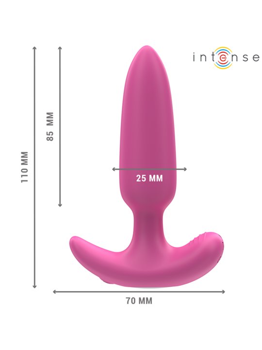 Intense Ross - Vibrating Pink Silicone Anal Plug with Remote Control