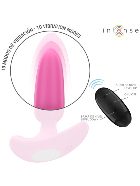 Intense Ross - Vibrating Pink Silicone Anal Plug with Remote Control