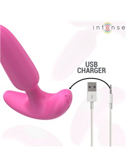 Intense Ross - Vibrating Pink Silicone Anal Plug with Remote Control