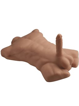 Silexd Apollo L - Busto Maschile Mulatto in Silicone con Dildo 17,7 Cm
